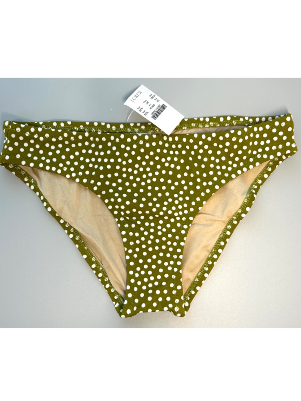 J.Crew NWT Swimsuits Confetti-Dot Bikini Bottom Size XS Gilded Olive Color